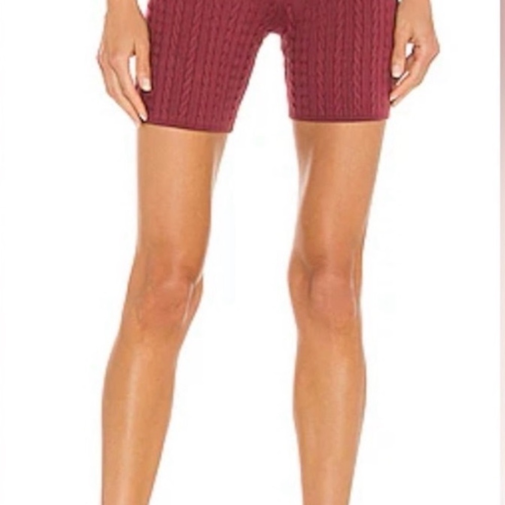 525 America Revolve Wildberry Cable Knit Biker Shorts NWT, Size Small